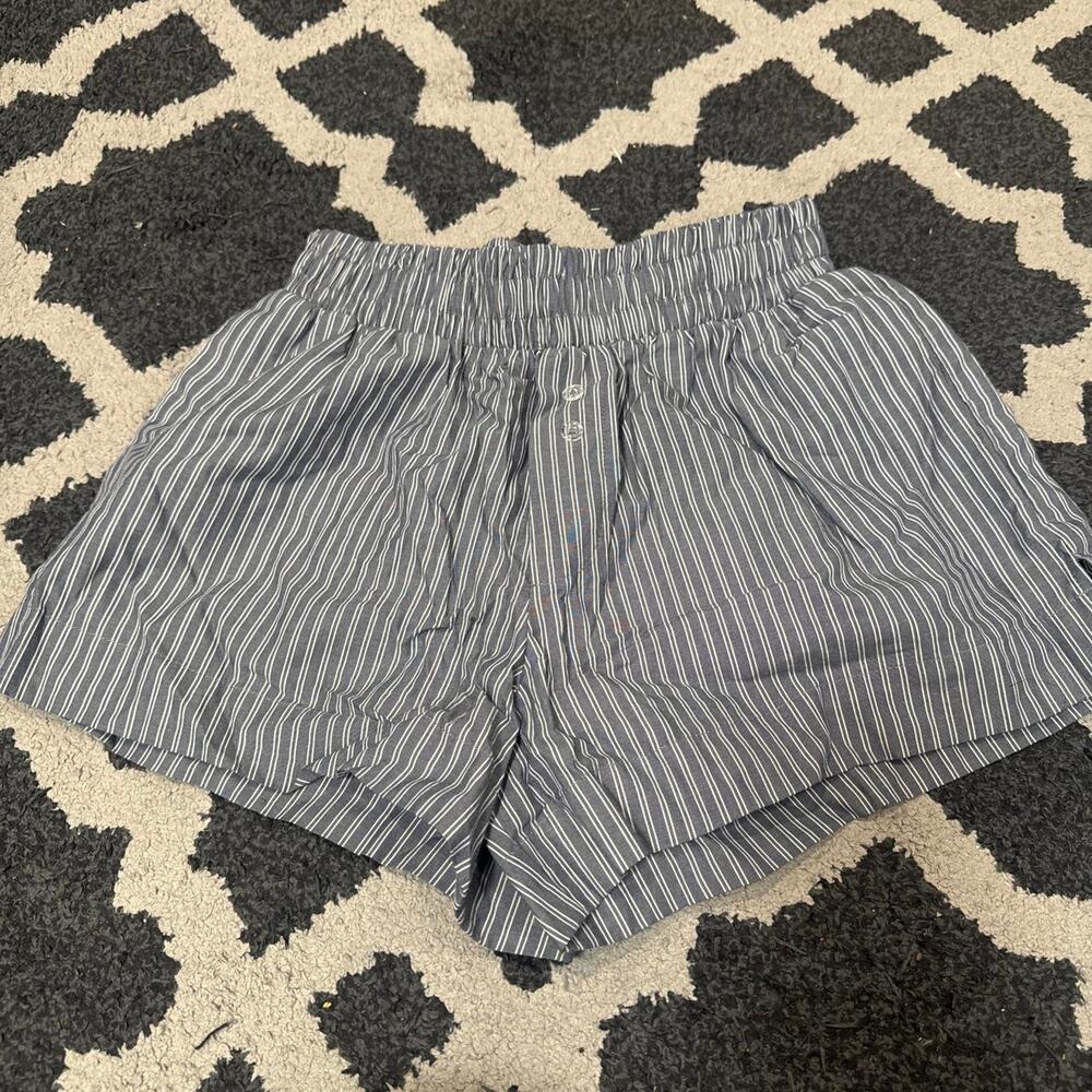 Blue white pin striped